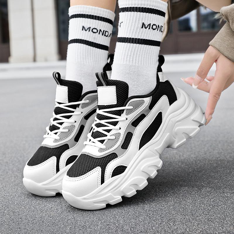 MCTIN Damen-Schuhe, klobige Schuhe, lässige Sportschuhe, dicker Boden, Plateau-Sneaker