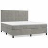 3143031 vidaXL Lit à sommier tapissier et matelas Gris clair 160x200cm Velours