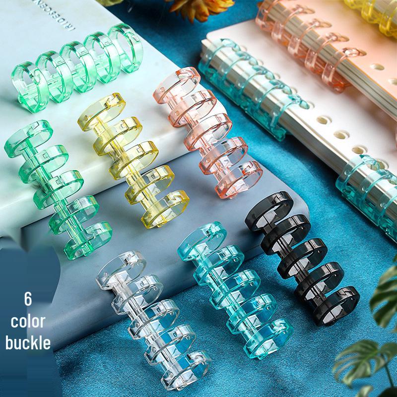 Transparent 5-Hole Loose Leaf Rings: DIY Binder & Binding Tool 10 Cherry Pink Rings