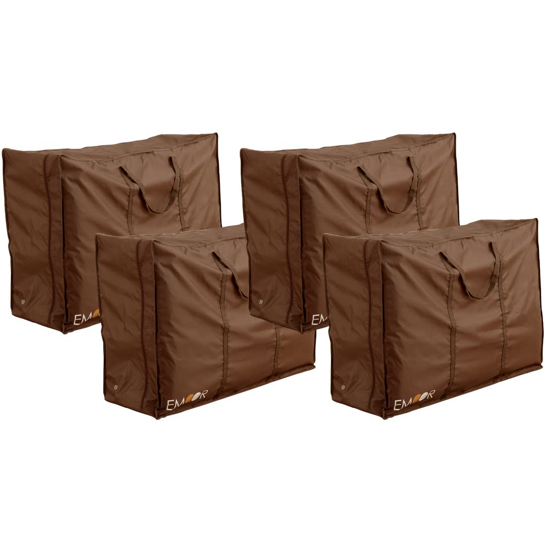 

EMOOR Высококачественный набор из 4 чехлов для хранения футона для матрасов футона, одинарный размер, с вентилируемыми отверстиями, ручками и U-образной молнией