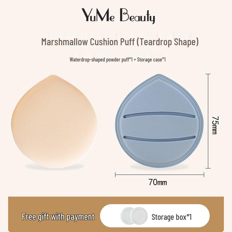 Подушечка-пуф  Маршмеллоу : Двусторонний влажный/сухой спонж для макияжа, супермягкий, не впитывающий