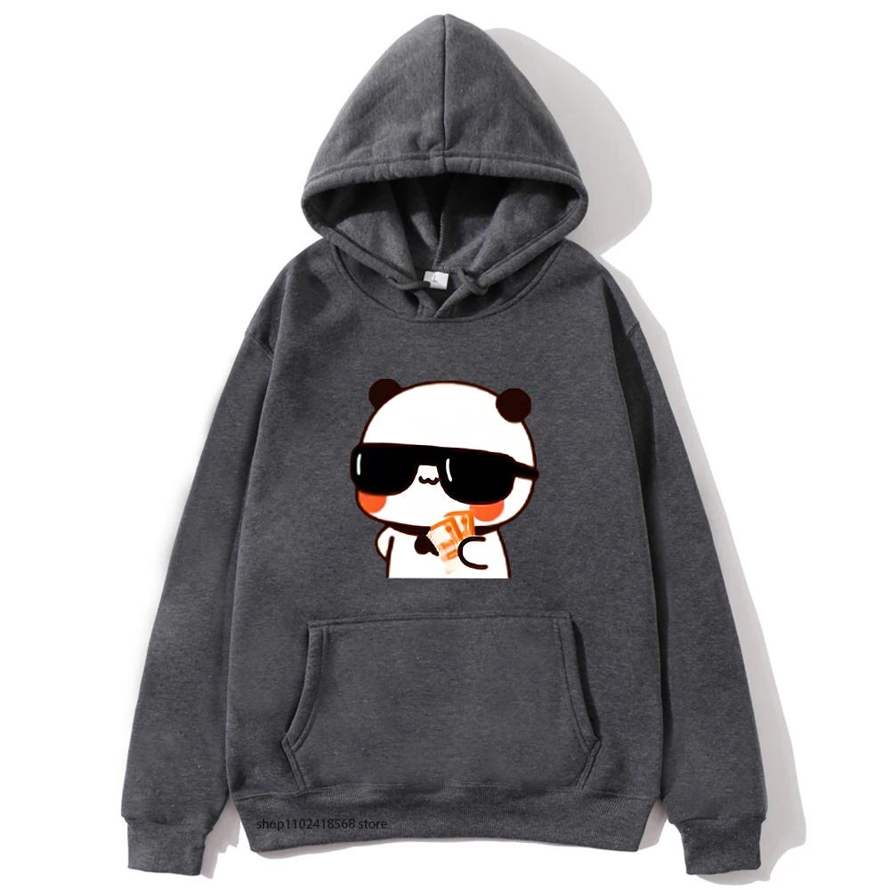 Couple Sweatshirt Bubu and Dudu - PANDA BEAR Love Rich Lovers Graphic Hoodies Women Panda Bear Clothes Kawaii Pullover