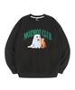 MOZMOZ Real Invisible Puppy Oversized Fleece-Lined Sweatshirt Black