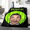 Customiz Name Personality Mr. Bean Blanket Soft &Warm Sofa Office Bed Travel Lunch Break Blanket, Gift Suitable All Seasons