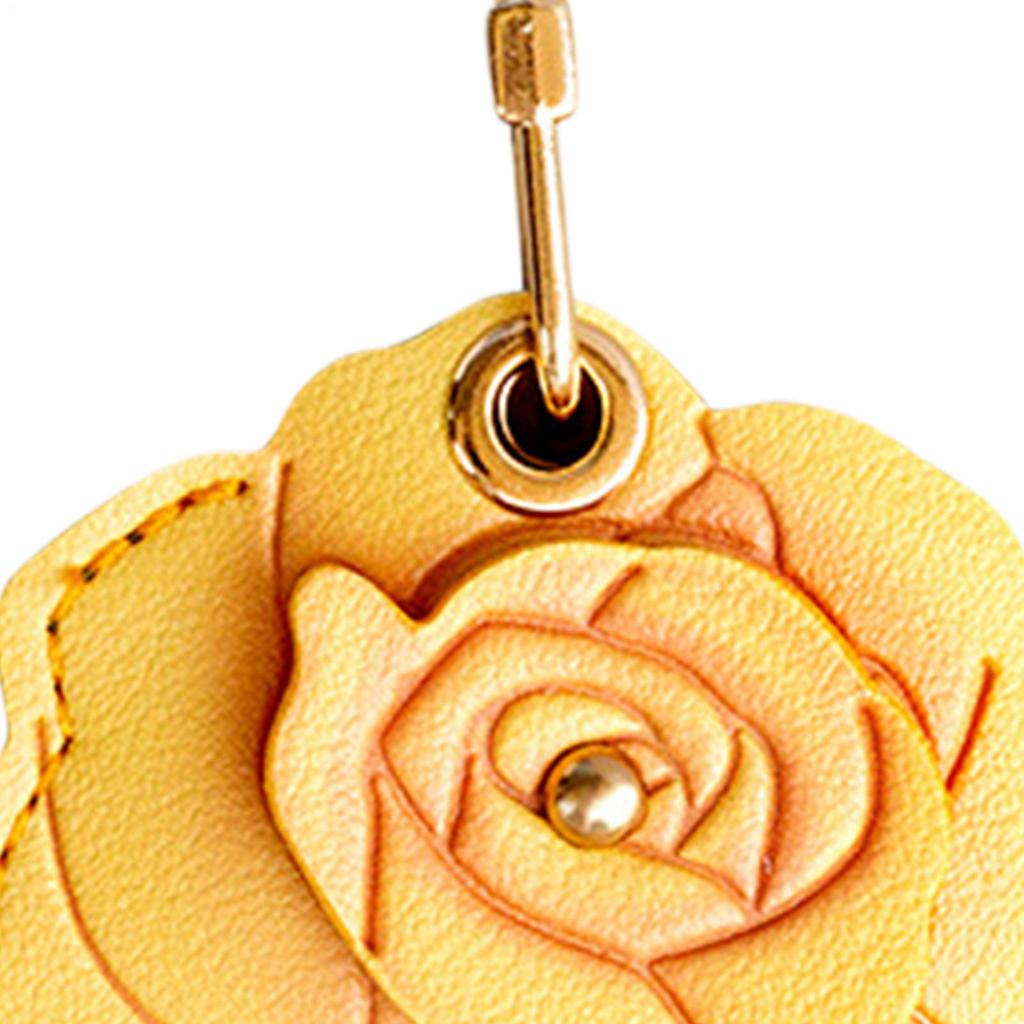 Rose Keychain PU Leather Rose Fashion Purse Accessories Backpack Floral Pendants For Cell Phone Wallet Backpack Tote
