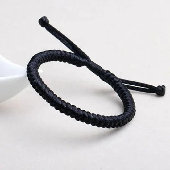 El Yapımı Örgü İpli Bileklikler Ayarlanabilir Kırmızı/Siyah Örgü İp Bileklik İyi Şans Muska Aksesuarı Kadınlar Kızlar için