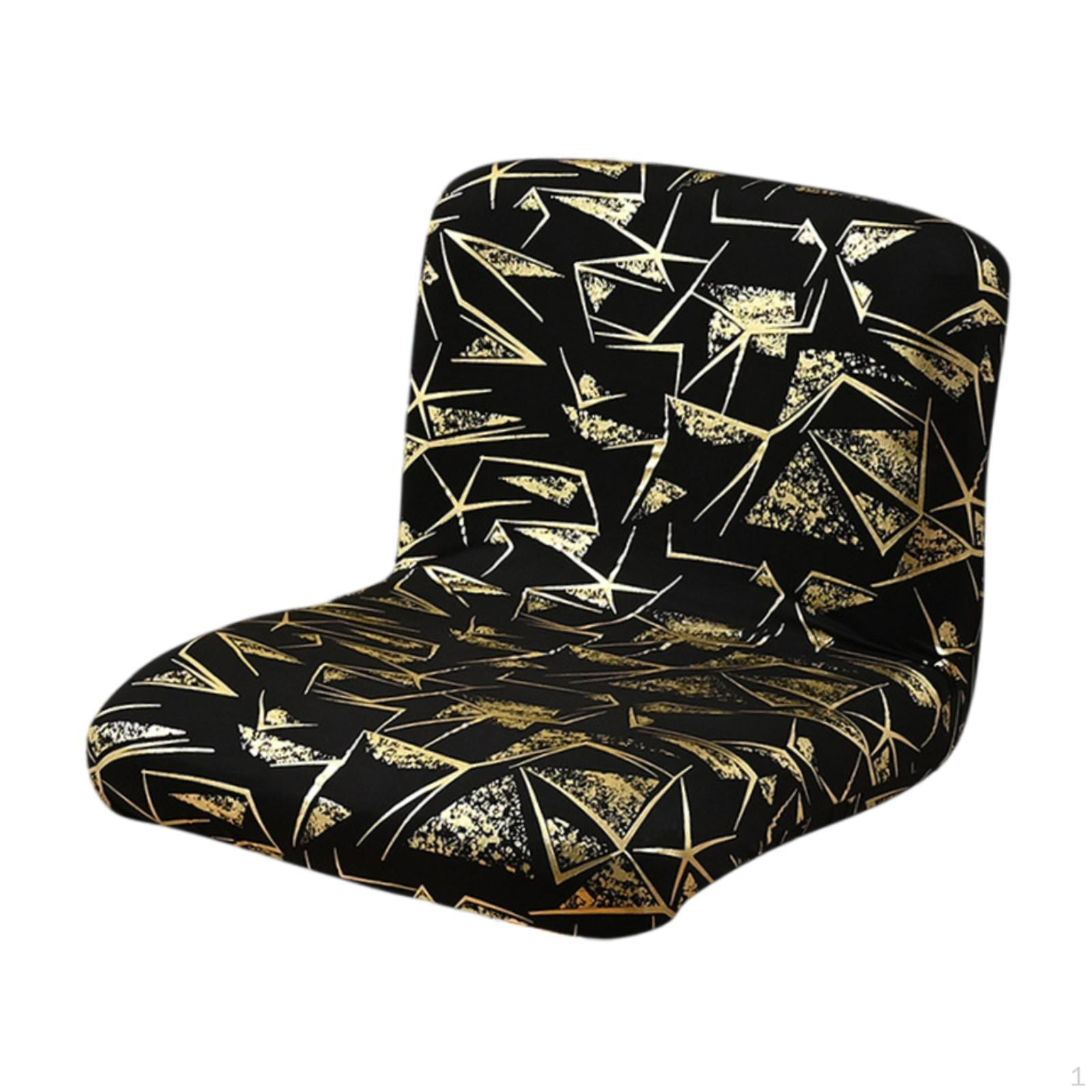 Чехол для барного стула, Чехол для обеденного стула с низкой спинкой для гостиной чёрный