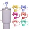 New Cute Bow Straw Cap Covers Silicone Straw Toppers Cap For Stanley Cups Accessories Straw Dust Cap For 10mm Diameter Straws