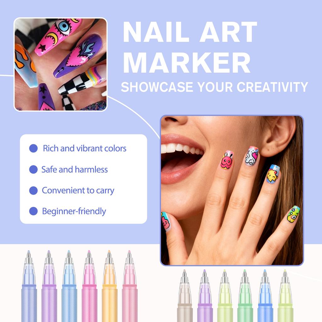12 Color Nail Polish Pen Set  DIY Nail Pen Lines Art  DIY Nail Creation Pen  1 Box/12ml