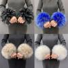1 paire de bracelets moelleux pour poignets et bras en fausse fourrure de renard pour femme