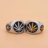 Steel Color/Gold Maple Leaf Ring Stainless Steel Biker Maple Leaf Men Stamp Ring Jewelry Gift Wholesale Size 7-13