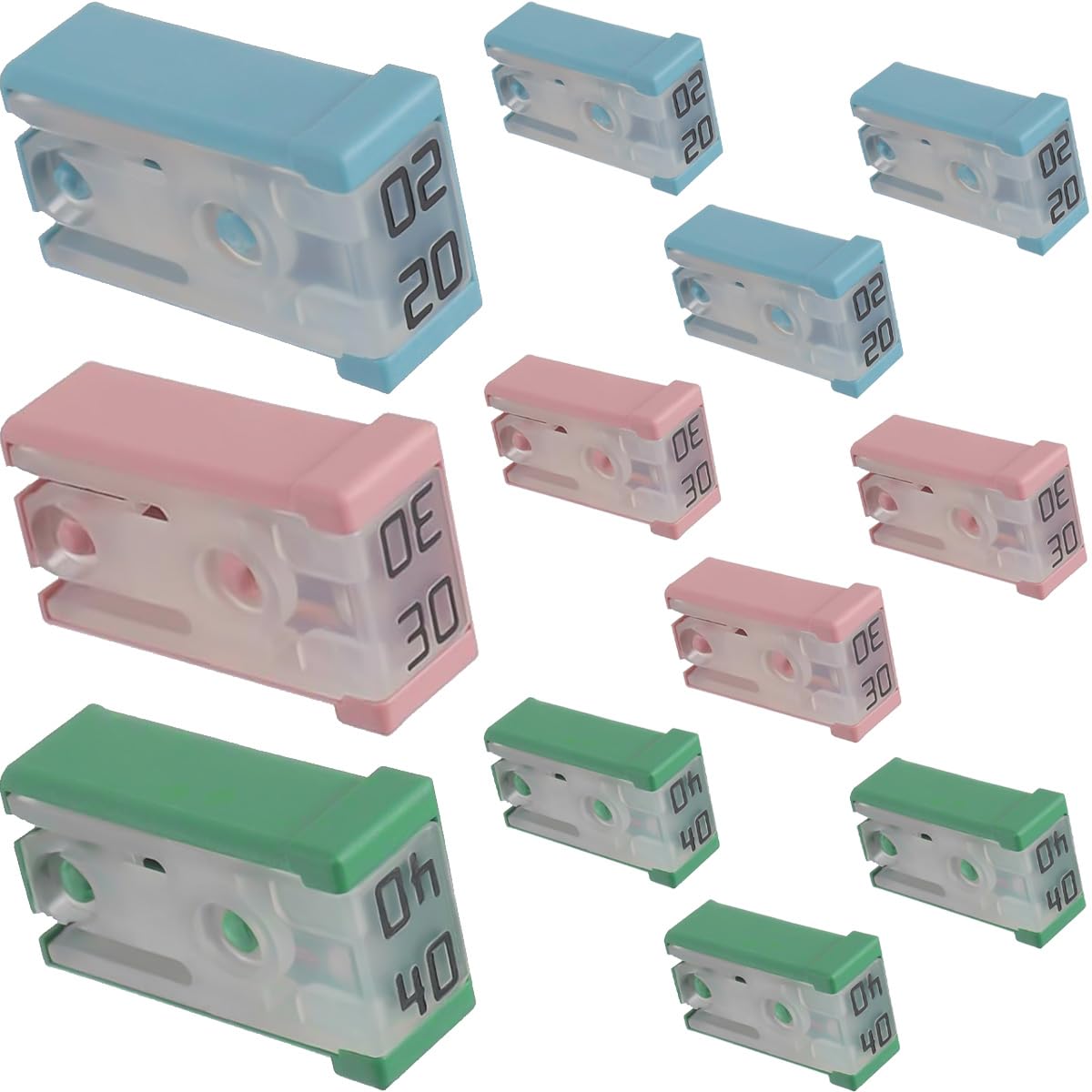 DAOKAI Slotted Automotive Fuse, Mini Cartridge Fuse 20A 30A 40A