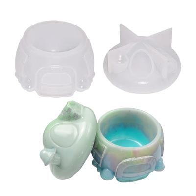 Round Mushroom Jar Casting Silicone Mold with Lid DIY Jewelry Storage Box Making Supplies For Home Office Accessories