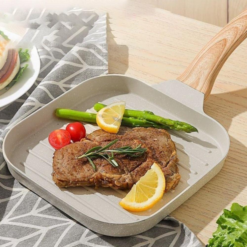 Heat-Resistant Handle Omelette Pan Striped Pattern Egg Frying Pan Egg Griddle Pan  Induction Cooker