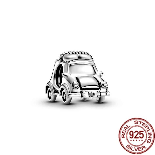 DIY Sparkling Family Tree Rose Flowers Car Heart Charm 925 Sterling Silver Beads Fit Original Fasion Bracelet Fine Jewelry Gift