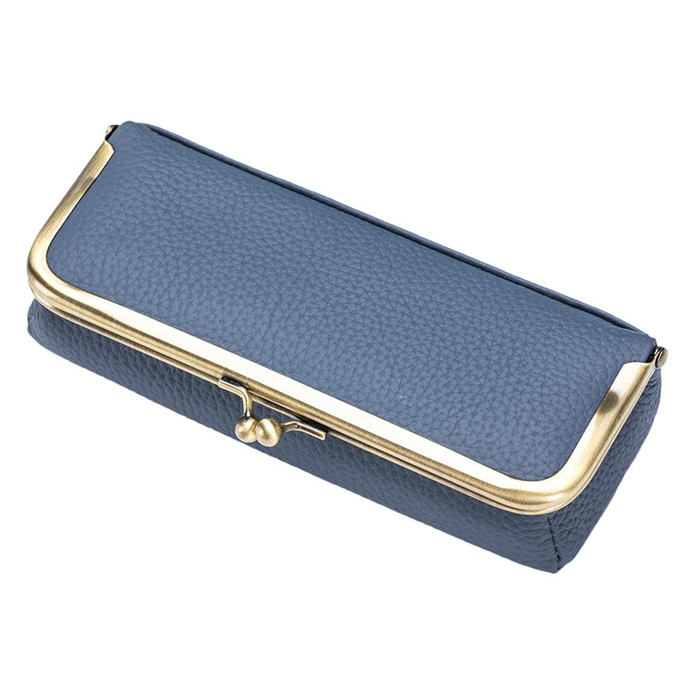 Genuine Leather Sunglasses Case Kiss Lock Glasses Storage Case Portable Eyewear Organizer Case for Outdoor Travel