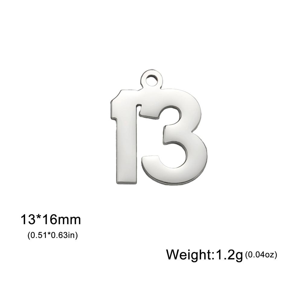 My Shape 1-25 Numbers Charms Stainless Steel Lucky Number Pendant for Necklace Bracelet Jewelry DIY Accessories Wholesale 10pcs