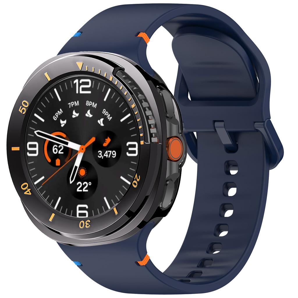 Silicone Band+Protective Case for Samsung Galaxy Watch 8 Classic 46mm Sport Strap Hard PC Bumper No Screen Film Watch Bracelet