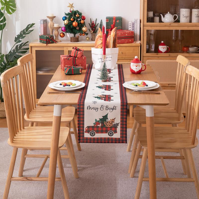 Amazon Weihnachtsdekoration Quaste Tisch Tischdecke Garn Jacquard Rot Elch Weihnachtsbaum Tischläufer