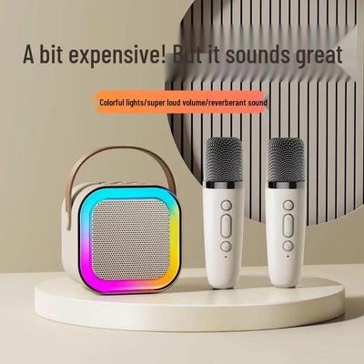 K12 Wireless Bluetooth Microphone Speaker Set - All-in-One Home Karaoke System for Kids and Dance Parties