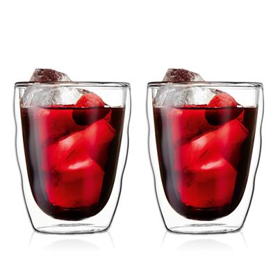 BODUM Pilatus Double-Wall Glass Tumbler, 350ml, Set of 2, Insulates Hot or Cold Drinks, Double-Walled, Heat-Resistant, Microwave, Oven, Dishwasher, an