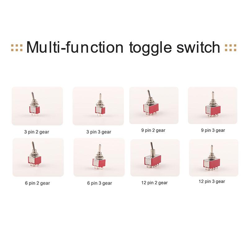 5PCS Miniature Toggle Switch   MTS-102/103/202/203/302/304/402/403 ON-ON  ON-OFF-ON 5A125V 2A250V 3/6/9/12 Pin Mounting 6mm