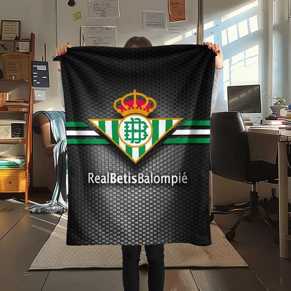 1Pc Real Betis Print Flannel Blanket, High quality Comfortable for All Seasons, Home Decor, Warmth and Comfort, Perfect for Christmas GiftS