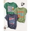 3 Pack of women's summer tops | Healing prints for coffee lovers T Shirt | Cute and trendy casual round-neck short-sleeve suit | 2026 Summer