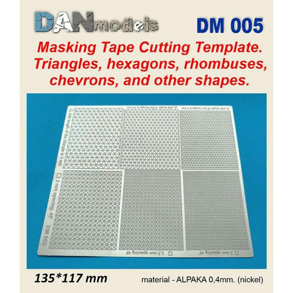 Dan Models Masking Tape Cutting Guide Plastic Model Tool DANDM005 (Triangle, Hexagon, Diamond, Chevron, Etc.) (Diorama)