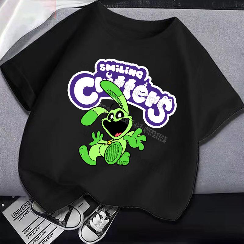 Smilings Critters Children T-shirt Clothing Cartoon Printing Boy Girl Tee Anime Summer Short Sleeved Clothes Cute Kids Top Decor