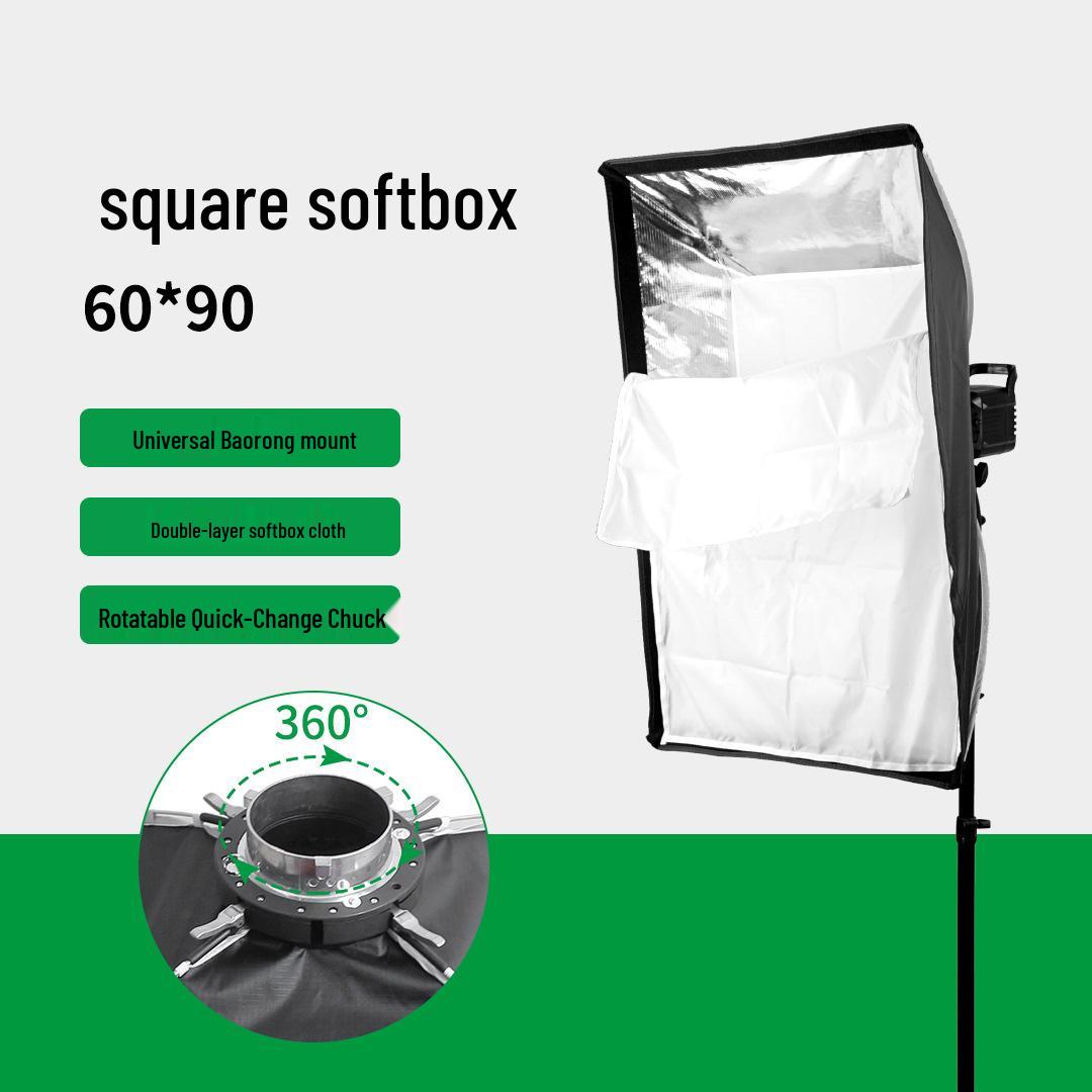 Quick-Install 60x90 Bowens Mount Softbox with Grid for Live Broadcast