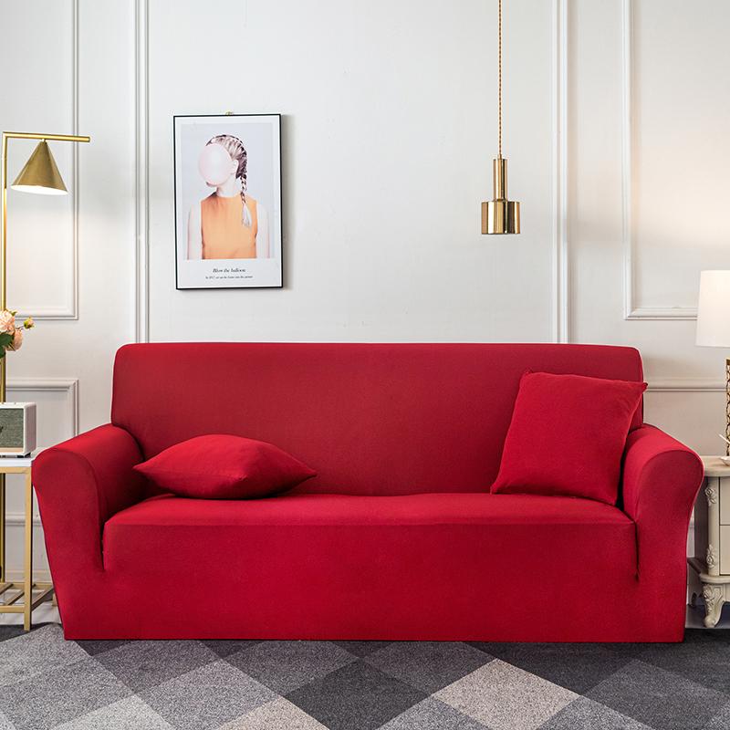 Einfarbige Sofabezüge für Wohnzimmer Elastischer Stretch Stuhlbezug Couchbezug 1/2/3/4 Sitzer Eck-L-Form Sofa Benötigt 2 Stück kaufen