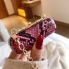 Niche design personalized fashion red envelope snake pattern mini trend shoulder bag women's chain messenger bag bag
