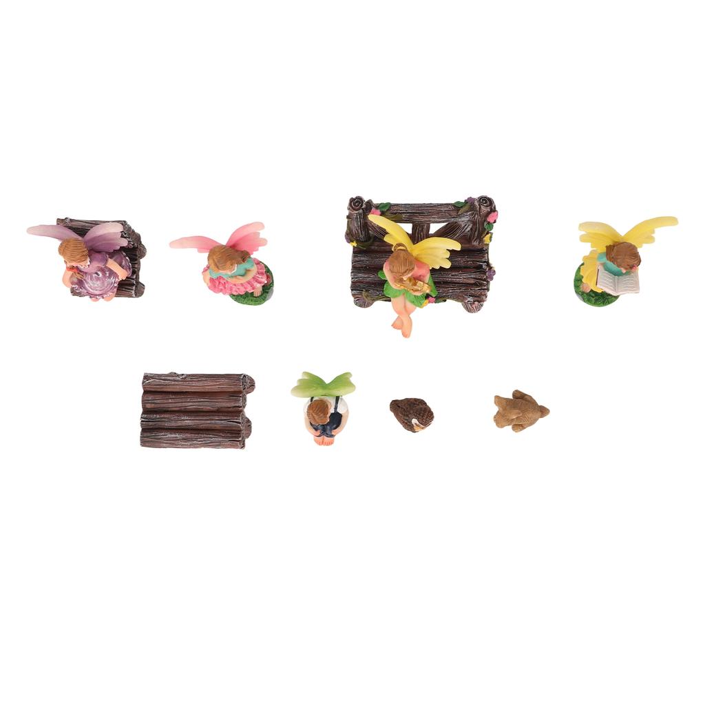 10pcs Flower Fairy Statue Vintage Hand Painted Resin Garden Fairy Statue Outdoors Fairy Figurine