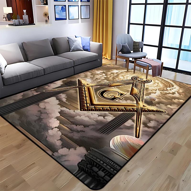 Masonic Illuminati Printed Pattern Rug Baby Play Crawl Floor Mats Living Room Carpets Decoration Fitness Pet Anti-slip Carpet