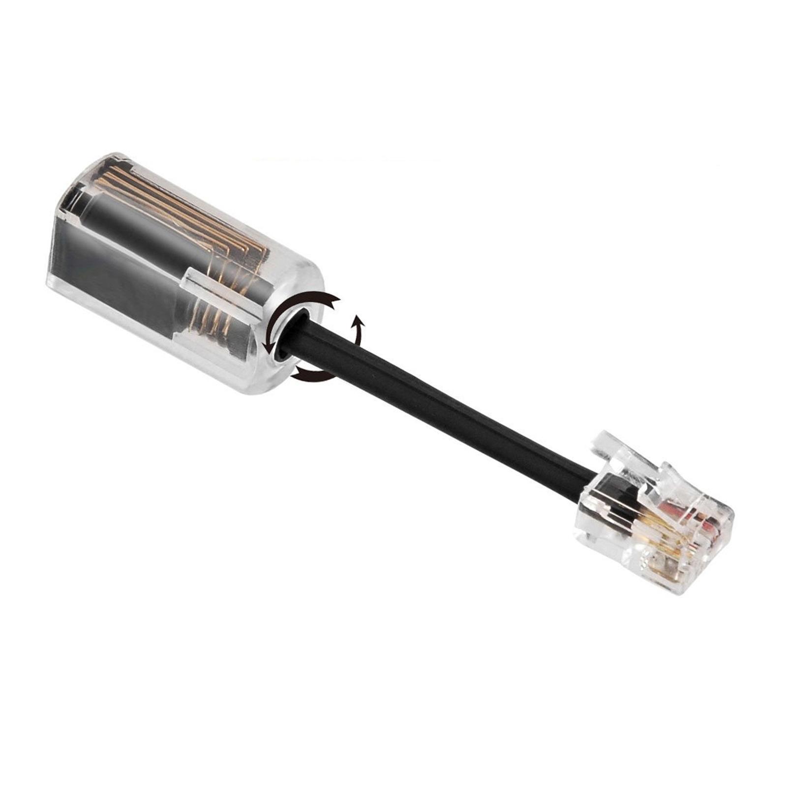 

RJ9 4P4C Handsets Telephone Cord Adapter 360 degree Swiveling Cable Untangler Easy Installation for Efficient Communication чорний