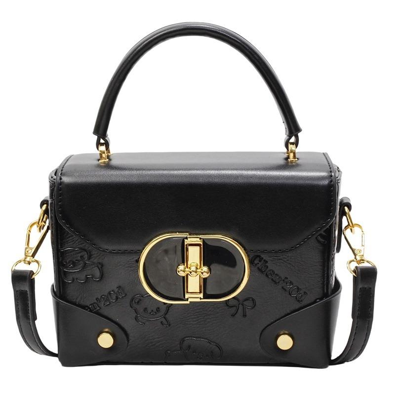 Retro tragbare kleine quadratische Tasche kontrastfarbene Umhängetasche Damen neue modische vielseitige Pendler-Schultertasche