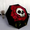 1pc Skull Rose Automatic Open/Close Umbrella, Portable Folding Umbrella for Travel, Themed Events, It Is Suitable As a Gift for Various Festivals, Out