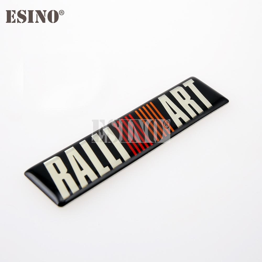 2 stk 3D Bilstyling Aluminium Lim Dekal Bilmerke Biltilbehør Selvklebende Merke for Ralliart Ralli Art