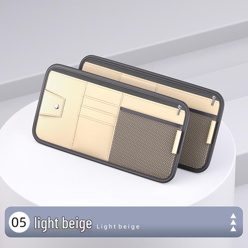 Car Sun Visor Multifunctional Storage: Glasses Case, Sunglasses Clip, CD Board, Card Holder, Storage Bag.