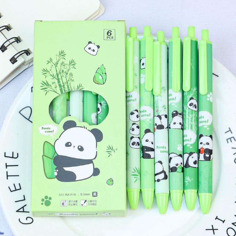 6Pcs Cute Butterfly Gel Pens Aesthetic Stationary Pens Kawaii Pen Stationery0.5 Mm Quick-drying Black Ink Pens Fine Point