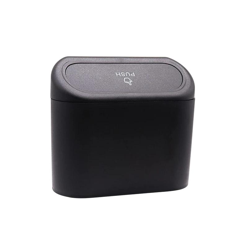 Car Trash Can Bin with Lid Small Leakproof Car Garbage Can Mini Vehicle Trash Bin Garbage Dustbin Organizer Container