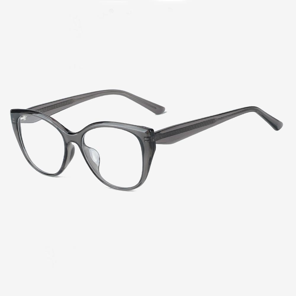Blue Light Blocking Eyeglasses Transparent Grey TR90 Frame Designer Eye Wear Retro Style Modern Oversized Eyewear