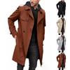 Men's Slim Fit Double-Breasted Casual Jacket Color Long Sleeve with Lapel Collar for Spring and Fall