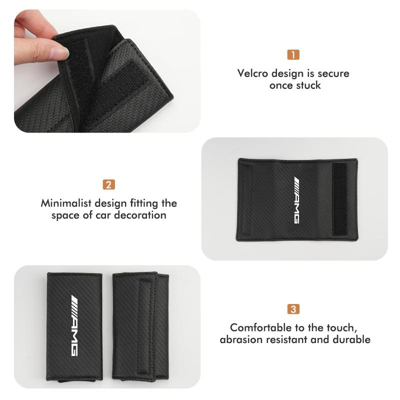 BTY4  Car Door Inner Handle Protective Leather Anti-Wear Sleeve Decor For Mercedes Benz AMG A B C E S G Class A180 CLK CLA GLE GLC