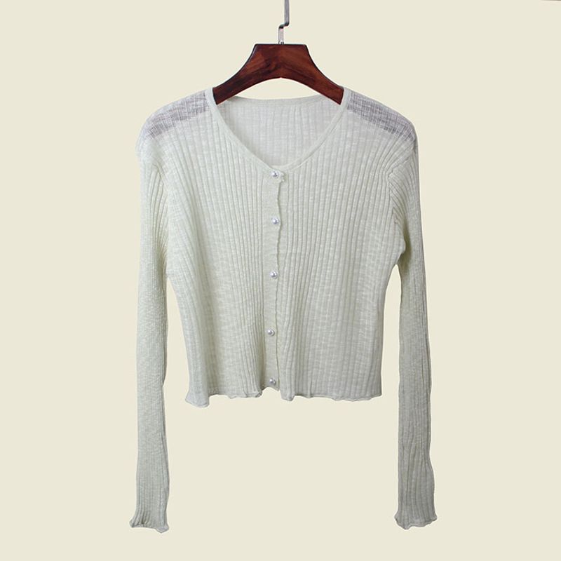 

Новый короткий вязаный кардиган тонкий женский ледяной шелк защита от солнца верхняя одежда юбка на бретелях снаружи французская маленькая жилетка блузка Green All yards