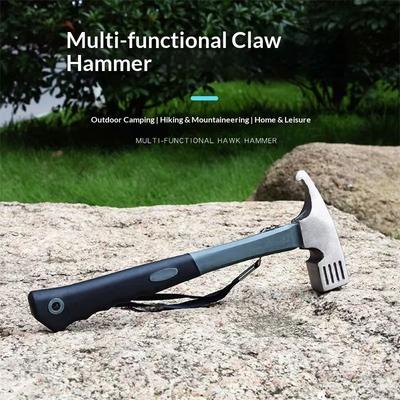 Portable Carbon Steel Camping Tent Hammer - Multifunction Tool for Peg Stake Puller, Mallet, Awning Canopy Remover & Extractor