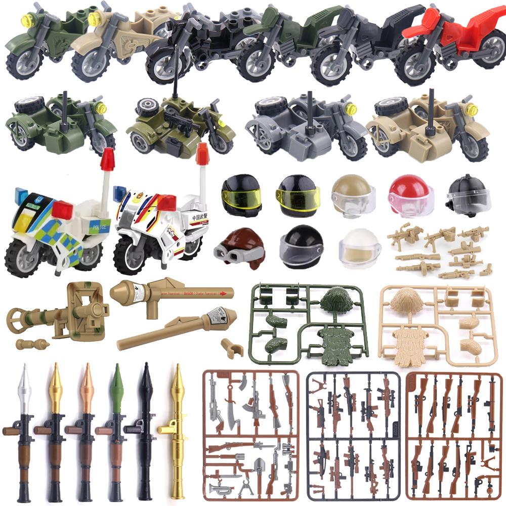 Armi Militari Figure di Motociclette Blocchi da Costruzione Accessori Bazooka Struttura di Trasporto Fucile Fucile da Cecchino Giocattoli Compatibili K050