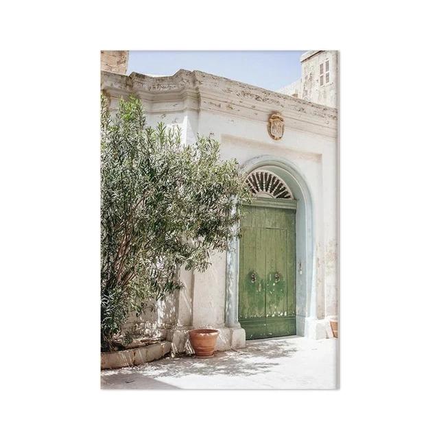 Spanish Architecture Puglia Village Photography Poster & Prints Green Leaf Indoor Plants Painting Decor Boho Picture Home Decor
