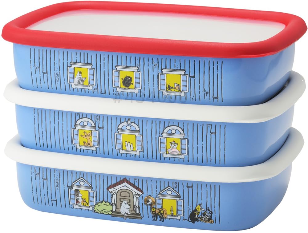 

Fuji Enamel Moomin House Shallow Square Container Medium Size MOH-3M синий